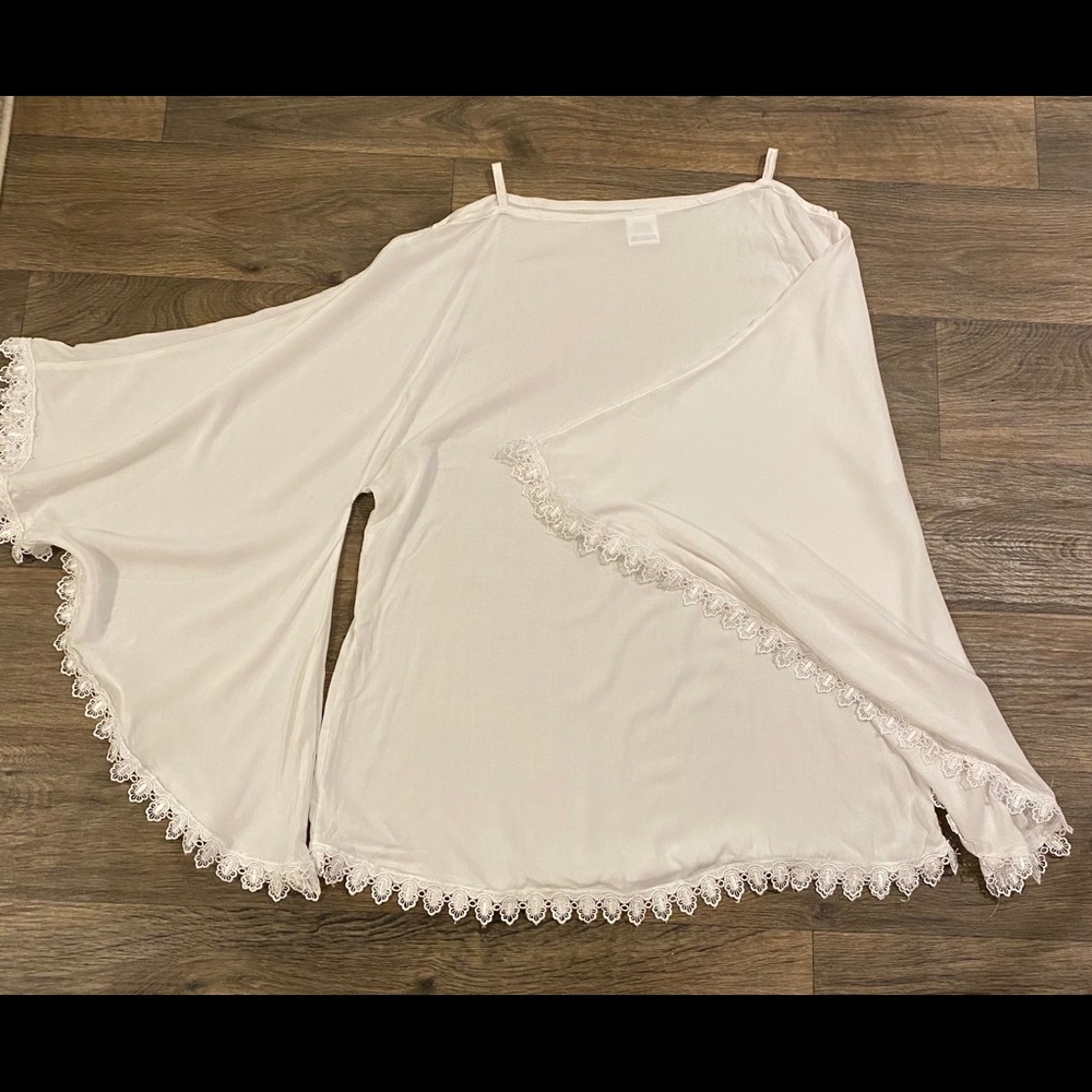 NWOT | White Boho Linen Beach Coverup
